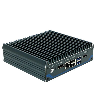 Intel Processor N100 Fanless Aluminum Industrial Mini PC – DDR4, 4× LAN, 1× COM