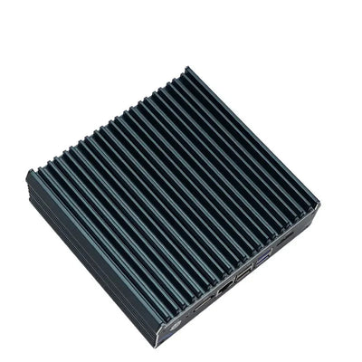 Intel Processor N100 Fanless Aluminum Industrial Mini PC – DDR4, 4× LAN, 1× COM