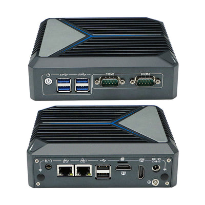 Intel Processor N100 Fanless Aluminum Industrial Mini PC – DDR4, Dual LAN, 2× COM