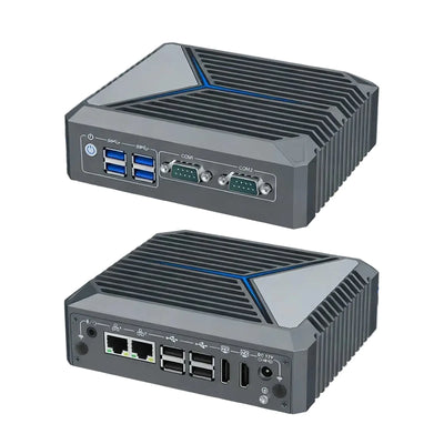 Intel Processor N150 Fanless Aluminum Industrial Mini PC – DDR5, Dual LAN, 2× COM