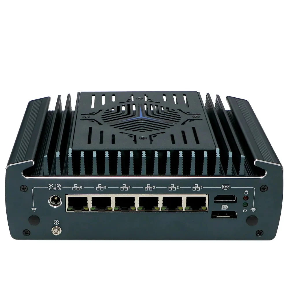 Intel Core i5-1235U Fanless Aluminum Industrial Mini PC – DDR4, 6× LAN, 1× COM
