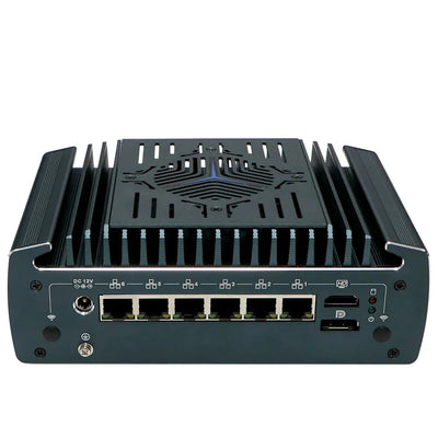 Intel Core i5-1235U Fanless Aluminum Industrial Mini PC – DDR4, 6× LAN, 1× COM