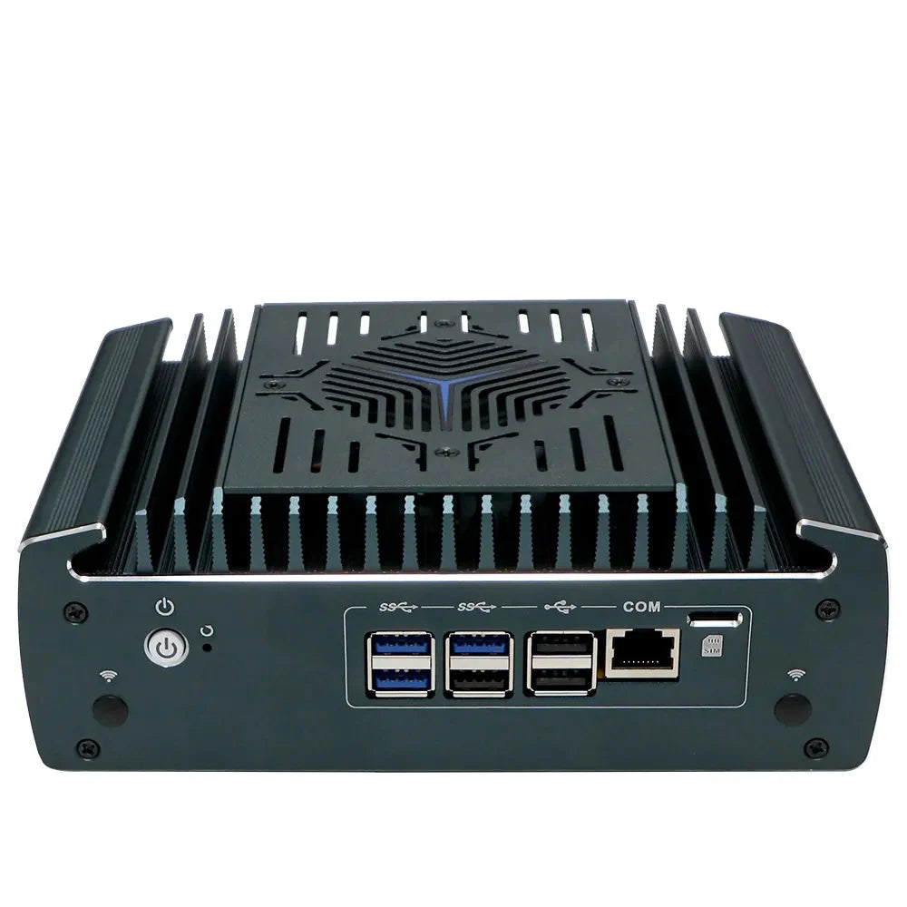 Intel Core i5-1235U Fanless Aluminum Industrial Mini PC – DDR4, 6× LAN, 1× COM
