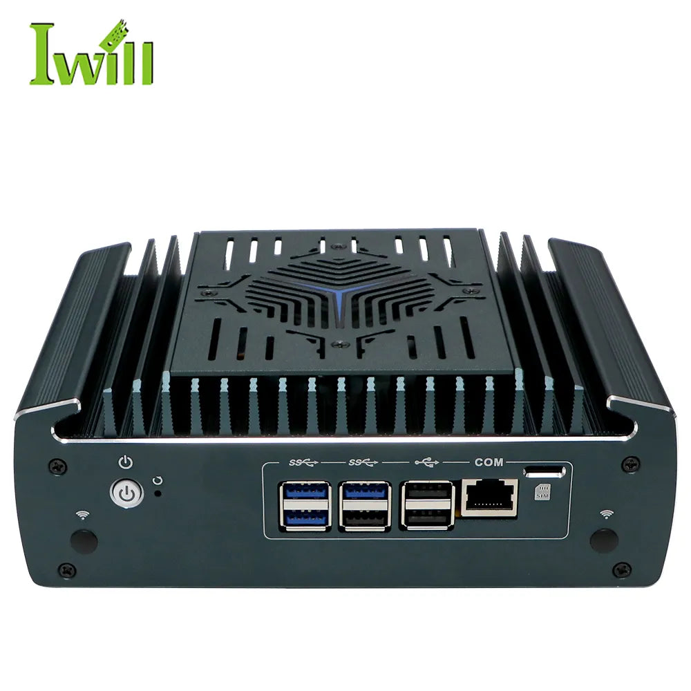 Intel Core i5-1235U Fanless Aluminum Industrial Mini PC – DDR4, 6× LAN, 1× COM