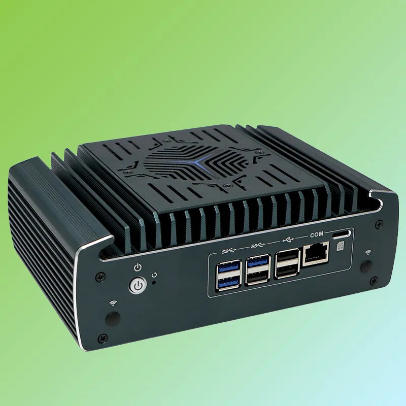 Intel Core i5-1235U Fanless Aluminum Industrial Mini PC – DDR4, 6× LAN, 1× COM