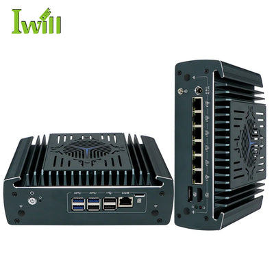 Intel Core i5-1235U Fanless Aluminum Industrial Mini PC – DDR4, 6× LAN, 1× COM