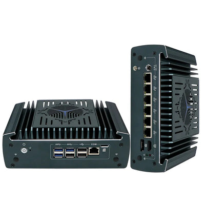 Intel Core i5-1235U Fanless Aluminum Industrial Mini PC – DDR4, 6× LAN, 1× COM