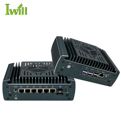 Intel Core i5-1235U Fanless Aluminum Industrial Mini PC – DDR4, 6× LAN, 1× COM