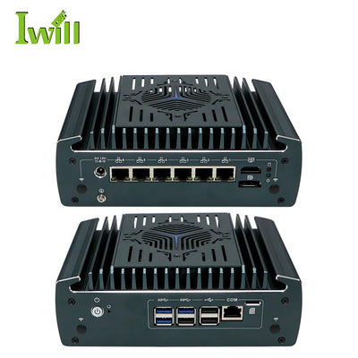 Intel Core i5-1235U Fanless Aluminum Industrial Mini PC – DDR4, 6× LAN, 1× COM