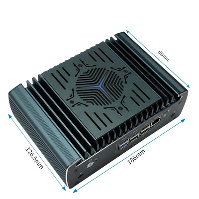 Intel Core i5-1235U Fanless Aluminum Industrial Mini PC – DDR4, 6× LAN, 1× COM
