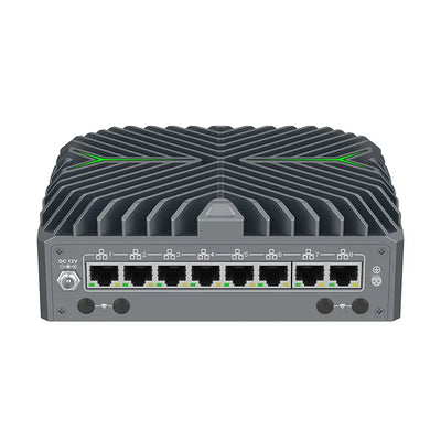 Intel Core Ultra 5 125U Fanless Aluminum Industrial Mini PC – DDR5, 8× LAN, 1× COM