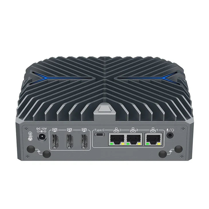 Intel Core Ultra 5 125U Fanless Aluminum Industrial Mini PC – DDR5, 3× LAN, 2× COM