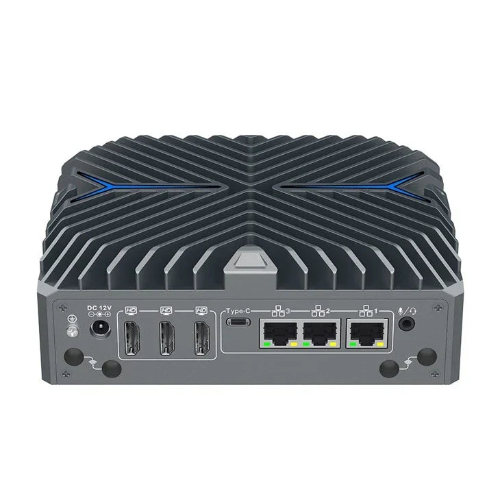 Intel Core Ultra 5 125U Fanless Aluminum Industrial Mini PC – DDR5, 3× LAN, 2× COM