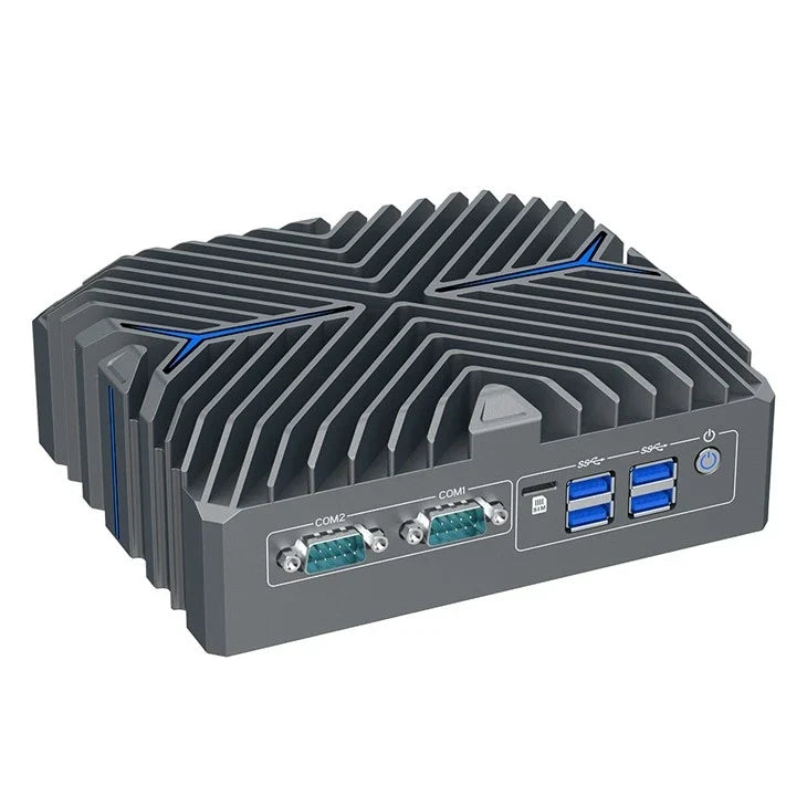 Intel Core Ultra 5 125U Fanless Aluminum Industrial Mini PC – DDR5, 3× LAN, 2× COM
