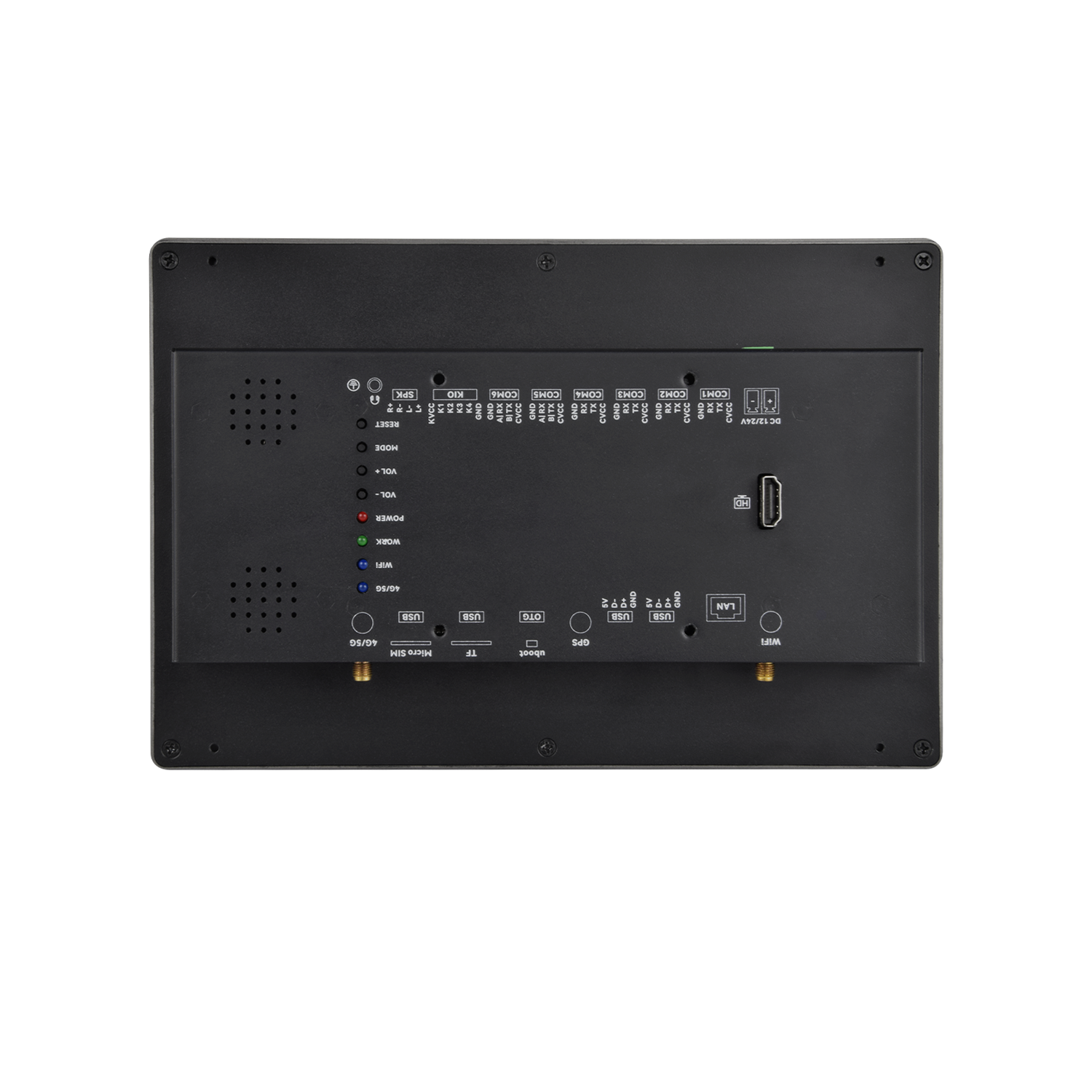 10.1" RK3576S 2x INT SPK All in One HMI Android Panel PC, IPS, ABS Frame