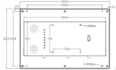 10.1" RK3576S 2x INT SPK All in One HMI Android Panel PC, IPS, ABS Frame