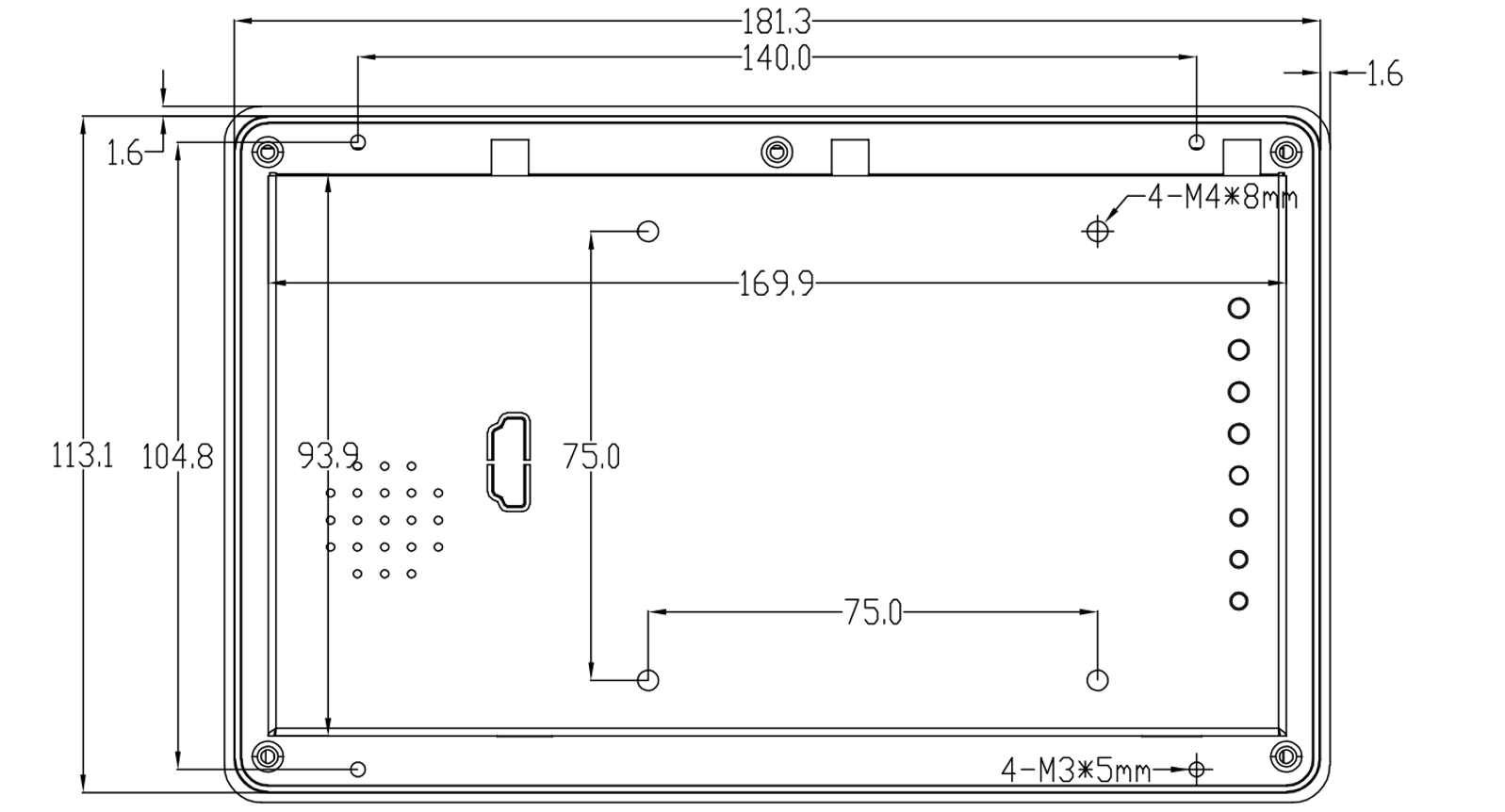 7 " RK3576S Android Industrial HMI Panel PC– IPS Panel, 2x Built-in Speakers, ABS Frame