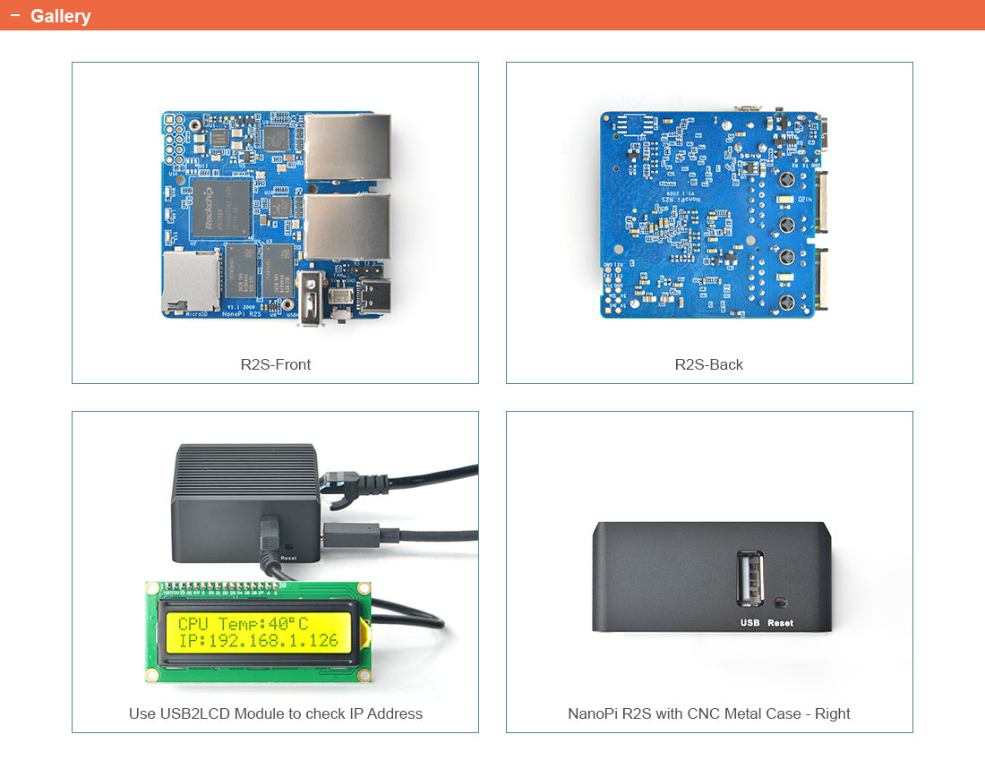 NanoPi R2S Mini Router | RK3328 | Dual Gigabit Ethernet | Edge Computing SBC