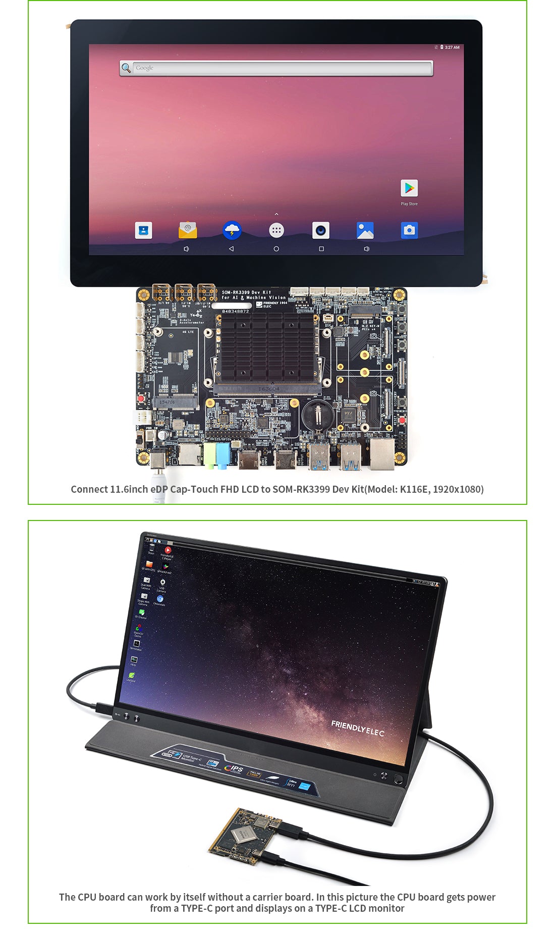 FriendlyElec SOM-RK3399V2 Dev Kit | RK3399 Hexa-Core | CPU + Carrier Board | AI & Edge Development