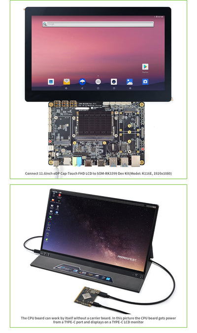 FriendlyElec SOM-RK3399V2 Dev Kit | RK3399 Hexa-Core | CPU + Carrier Board | AI & Edge Development