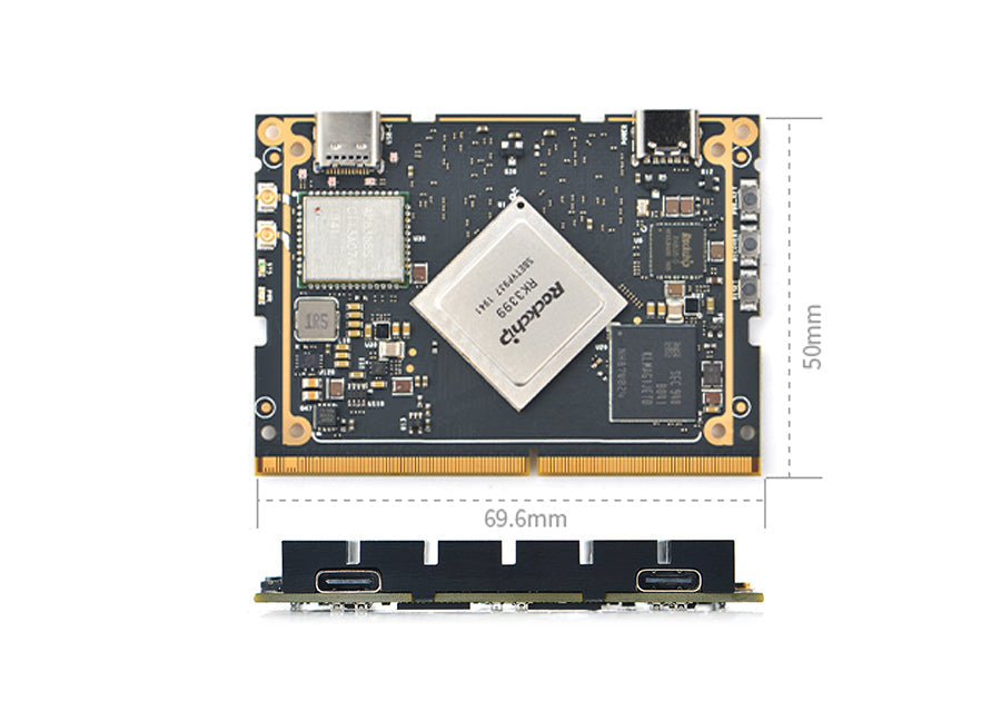 FriendlyElec SOM-RK3399V2 CPU Board | RK3399 Hexa-Core | 4GB LPDDR4 | WiFi | USB-C Display