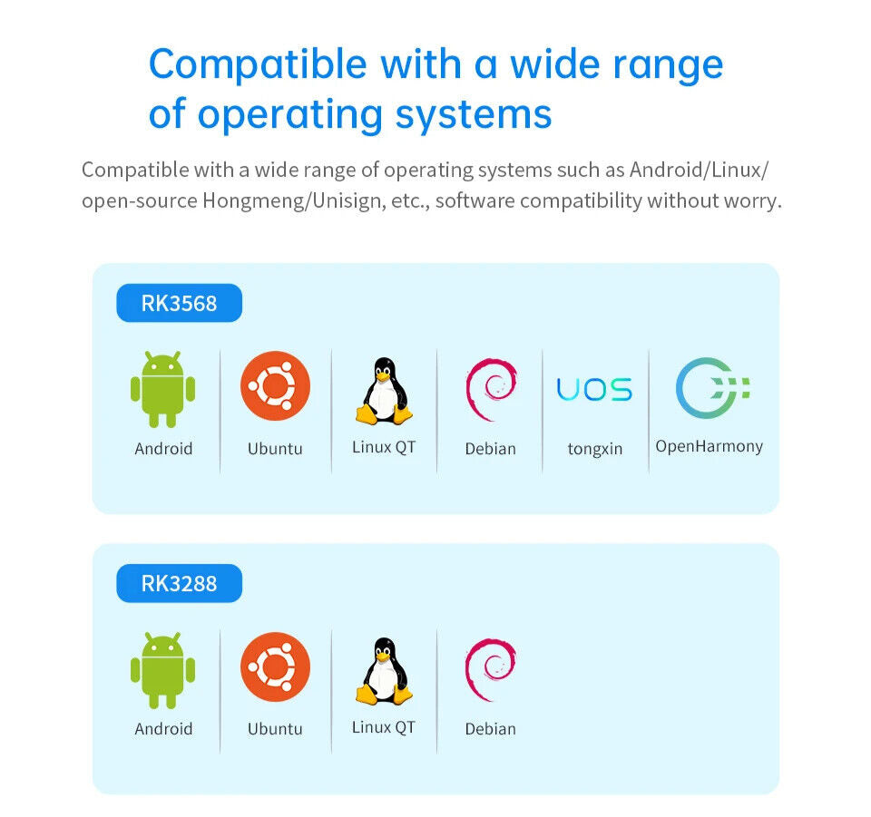 10.1" inch RK3568 2x INT SPK All in One HMI Android Panel PC, IPS, ABS Frame