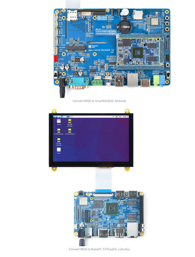 W500 5" LCD Display- 800x480 Capacitive Touch Screen for Android and Linux
