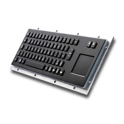 D-8607B Industrial black metal keyboard with touchpad for public information kiosk