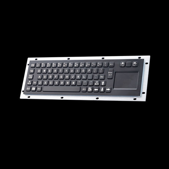 D-8635T-B Waterproof Panel Mounting Metal Stainless Steel Industrial Kiosk Black Keyboard with Integrated touchpad