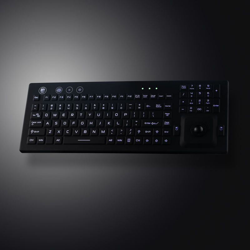 IP67 Waterproof Medical Keyboard Backlight Silicone Keyboards With Integrated Trackball Mouse