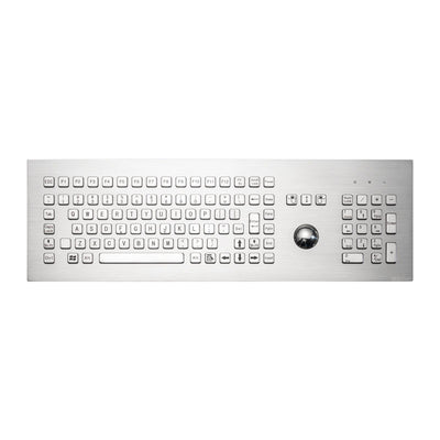 D-8605A Front Panel Mount 106 Keys Industrial Metal Stainless Steel Keyboard With Trackball And Number Keypad