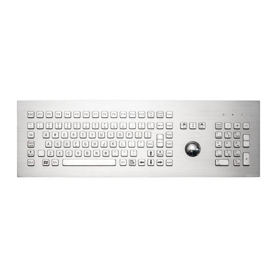 D-8605A Front Panel Mount 106 Keys Industrial Metal Stainless Steel Keyboard With Trackball And Number Keypad