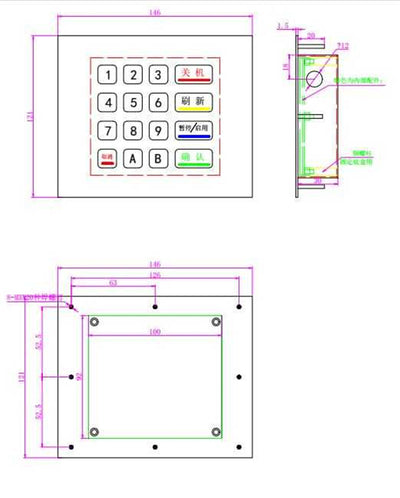 D-8204C DAVO Rugged Stainless Steel Industrial Numeric Keypad with 16 Keys for Check-in Kiosk