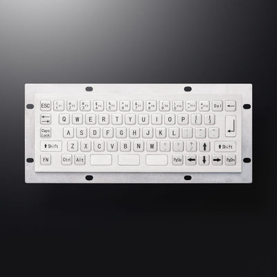 D-8680 Rugged Compact Mini 66 Flat Keys Panel Mount Stainless Steel Industrial Metal Keyboard