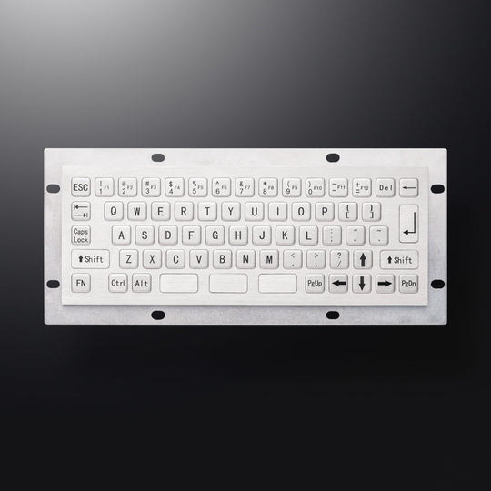 D-8680 Rugged Compact Mini 66 Flat Keys Panel Mount Stainless Steel Industrial Metal Keyboard
