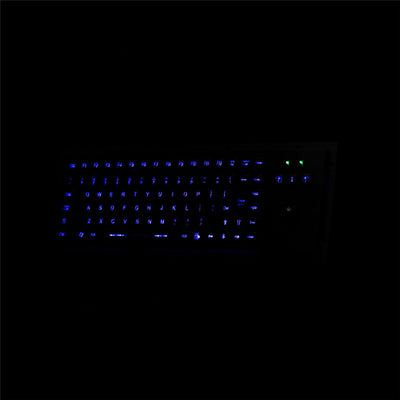 D-8606G-BG-VNAS IP65 Waterproof Backlight Industrial Stainless Steel Keyboards With Trackball