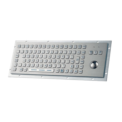 D-8606G-BG-VNAS IP65 Waterproof Backlight Industrial Stainless Steel Keyboards With Trackball