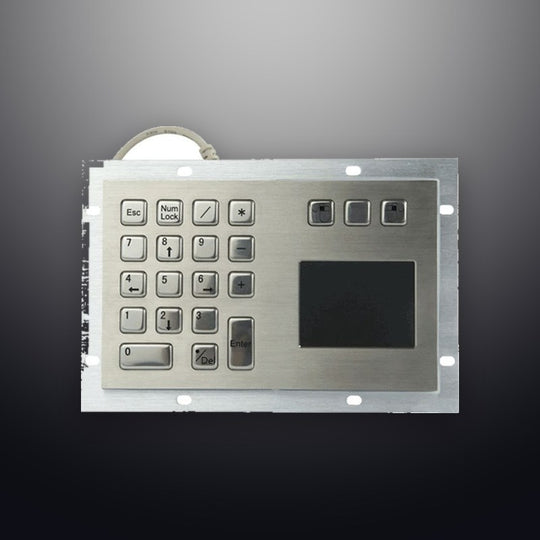 D-8405T Waterproof IP65 Panel Mount Stainless Steel 18 Buttons Metal Numeric Keypad with Trackpad Integrated