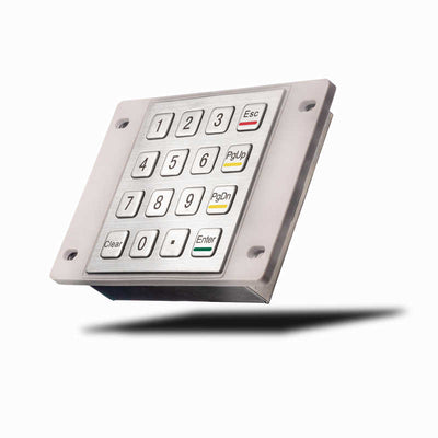 D-8203B 4x4 IP65 Stainless Steel Numeric Metal Keypad With Waterproof Silicone Cover For Outdoor Self-service Car Washing Machine