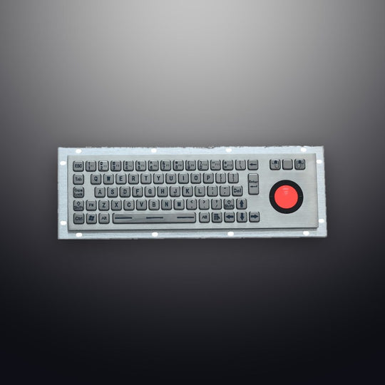 D-8635G-BG Panel Mount Backlit Keyboards Stainless Steel Industrial Metal Keyboard With Backlight Trackball Mouse