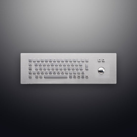 D-8620 67 Keys Front Panel Mount Stainless Steel Industrial Keyboard With Trackball