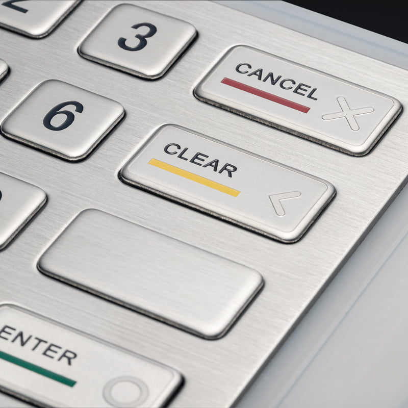 D-8204B 16 Keys Panel Mount Vandal Proof Rugged Metal Keypad With Waterproof Silicone Cover