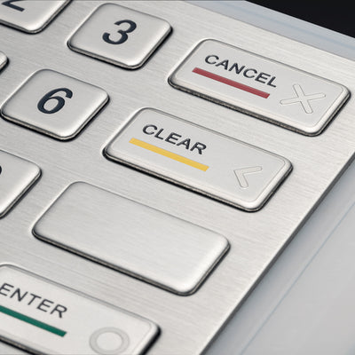 D-8204B 16 Keys Panel Mount Vandal Proof Rugged Metal Keypad With Waterproof Silicone Cover