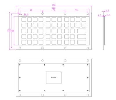 D-8604 Customized 52-keys Embedded Industrial Metal Keypad Use For Supermarket Electronic Scale