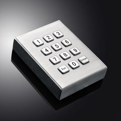 D-87150 12 Keys 3x4 Desktop Industrial Stainless Steel Metal Numeric Keypad Truck Security System Pinpad