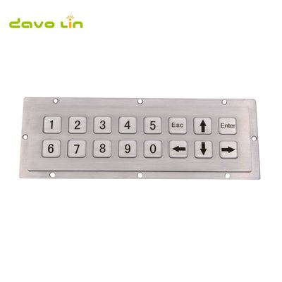 D-8908 16 Keys Rugged Embedded Horizontal Double-Row Layout Metal Numeric Keypad