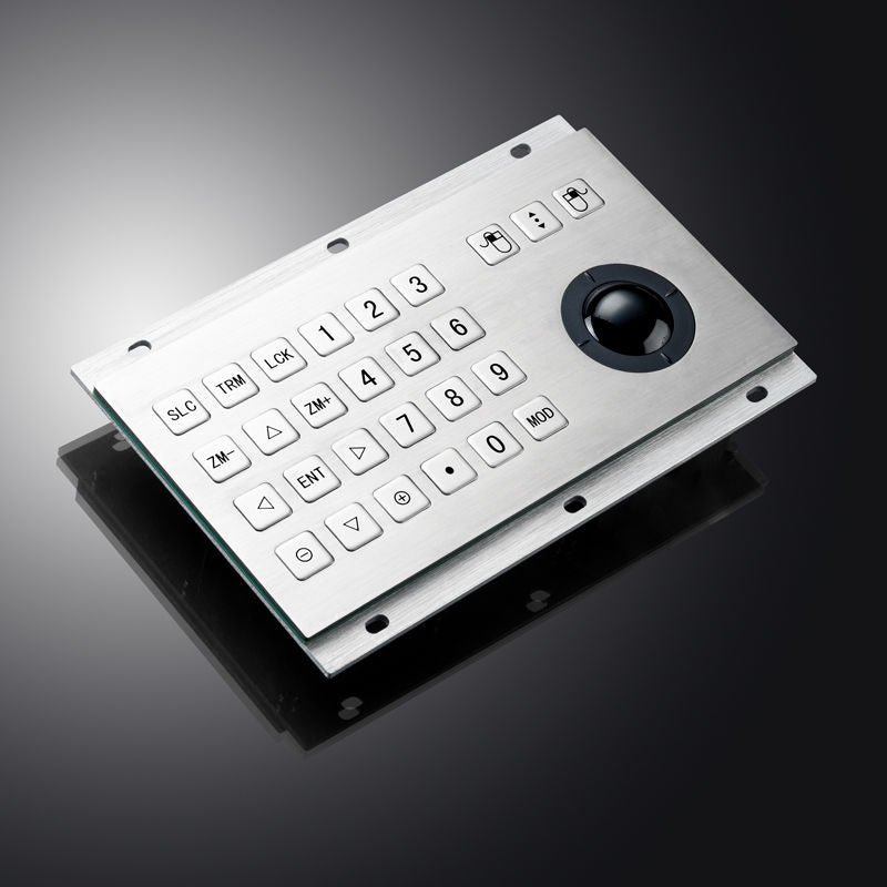 D-8316 Stainless Steel Wired USB PS2 Industrial Metal Keyboard With Trackball