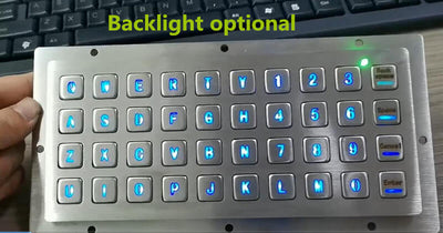 D-8933 DAVO 40 keys Rear Panel Mount Numeric Keyboard Stainless Steel Industrial Metal keypad With Backlight