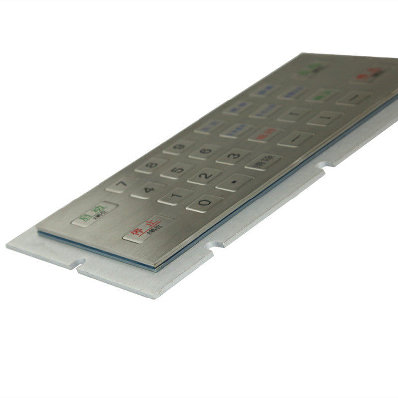 D-8237 28 Keys Waterproof Stainless Steel Metal Numeric Keypad For Industrial Machine