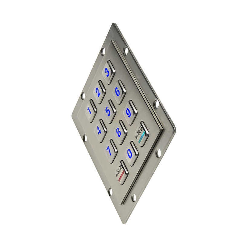 D-8208E Panel Mount Numeric Backlit Metal Keypad With 12 Illuminated Keys For Access Control System